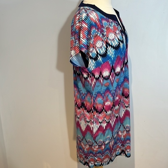 Laundry by Shelli Segal mosaic colorful tunic dress size large - Picture 6 of 10